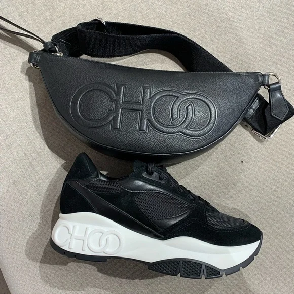 COPY - Jimmy Choo Leather trainersSize 7.5 in WHITE/GREYLeather and suede